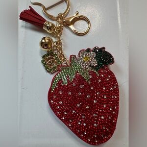 NWT Strawberry keychain bag charm
